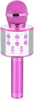 Дитячий караоке-мікрофон (Бездротовий), Зміна голосу, Bluetooth колонка, Фіолетовий