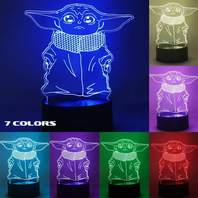 3D Нічник "Зоряні Війни" (4 пластини: R2D2, Death Star, Falcon, Chewbacca), Пульт, 16 кольорів