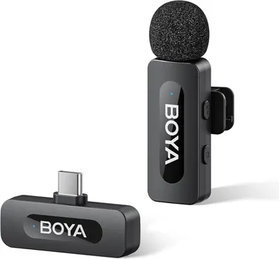 Беспроводной микрофон BOYA BY-V10 (USB-C) для Android/iPhone 15, Петличка для блога