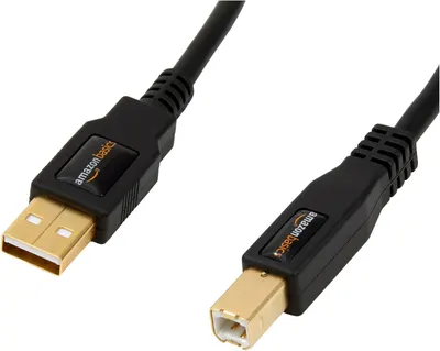 Кабель для принтера USB 2.0 (Type A - Type B) 3 метри, Позолочені контакти, Amazon Basics
