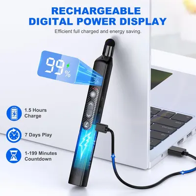 Бездротовий презентер (Клікер) з телескопічною указкою, USB, Цифровий дисплей, Що перезаряджається