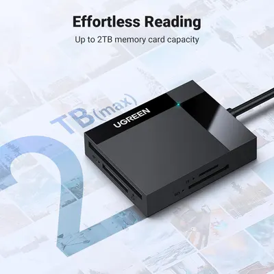Картрідер UGREEN 4-в-1 USB 3.0 (SD / MicroSD / CF / MS), Високошвидкісний, Читає 4 карти одночасно