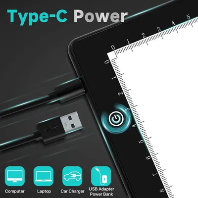 Световой планшет A4 для рисования и алмазной мозаики (Light Pad), USB, Регулируемая яркость