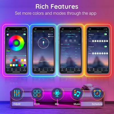 Неоновая LED лента 10 метров (Гибкий неон) RGB, Умная (Wi-Fi/Bluetooth App), IP65 Водонепроницаемая