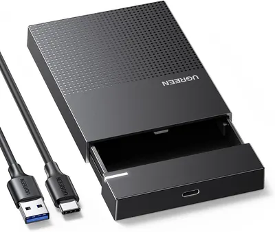 Зовнішня кишеня для HDD/SSD 2.5" UGREEN USB-C 3.1 Gen 2 (6Gbps), Прозорий/Чорний