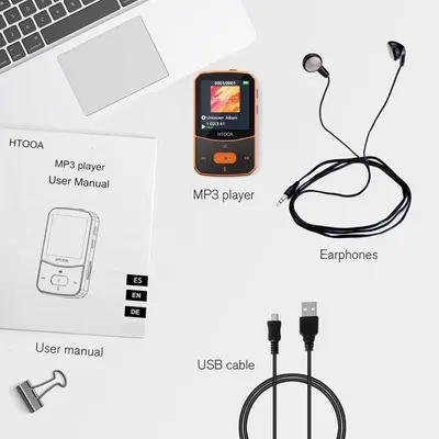 MP3-плеєр спортивний з кліпсою (Bluetooth 5.0), 16GB + Слот SD, Диктофон, FM-радіо