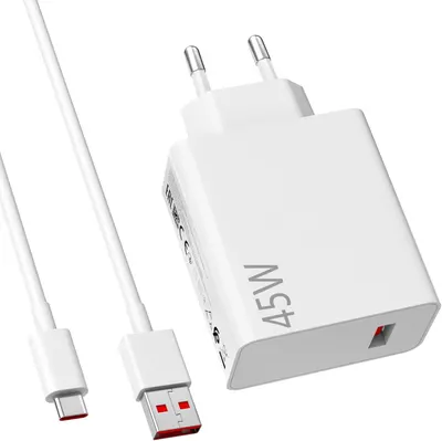 Мережевий зарядний пристрій 45W для Xiaomi (HyperCharge), Кабель 6A, UK Plug (потрібен перехідник)