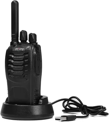 Рації PT88E PMR446 (Комплект 2 шт), Безліцензійні, Гарнітури + Зарядний стакан