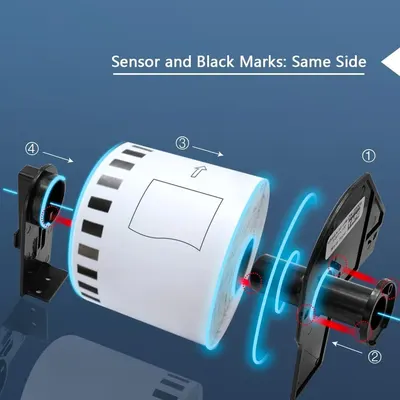 BETCKEY - 1 Roll DK-22205 Labels, 62mm x 30.48m, 1 Continuous Length Paper Labels Compatible with Brother QL Label Printers