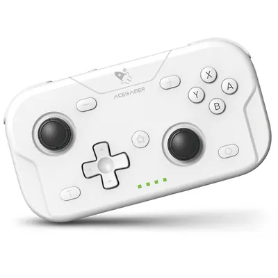 Бездротовий геймпад AceGamer Pocket (Складані стіки) для Switch/PC/Android, 6-осьовий гіроскоп, Білий