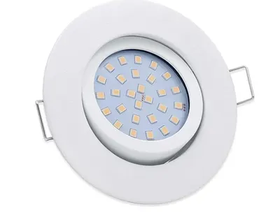 Точковий вбудований світильник Lumare LED 4W (Димерований, IP44, 2700K), Круглий