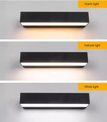 Вуличний настінний LED світильник BESNUT (12W, 20 см, IP65), Прямокутний бра, Чорний