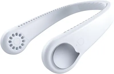 Портативний безлопатевий шийний вентилятор EMEBAY, Акумуляторний (USB), Білий