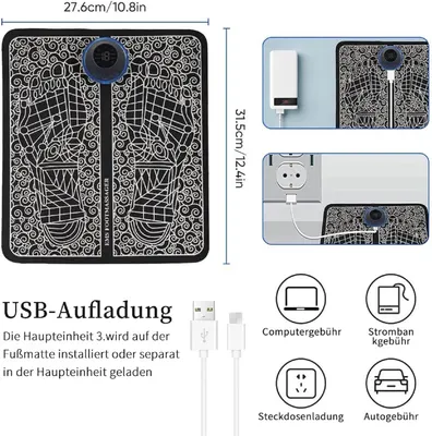 EMS масажер для ніг міостимулятор електричний складаний USB портативний відновлення м'язів