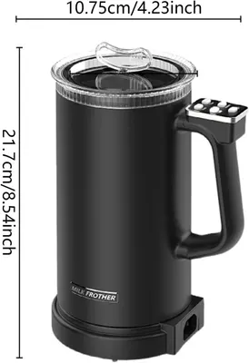Electric Milk Frother Milk Frother and Steamer 11.8/350ml Auto Shut-Off Clear Lid for Coffee Macchiato