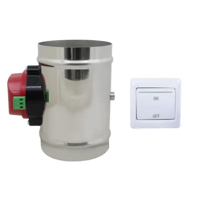 1 piece 220v HVAC electric butterfly valve, ventilation damper, electric louvre valve, diameter 80 100 125 150 200
250 300 250 400 mm (height 190mm + outer diameter 150mm)
- Parcels