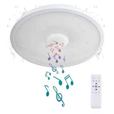 Музыкальный потолочный светильник AIHONKON 18Вт с Bluetooth колонкой, водонепроницаемый RGB, с пультом для ванной