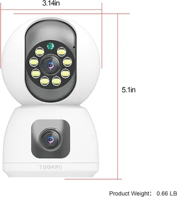 Wi-Fi IP-камера 2 Мп, подвійний об’єктив, 1080p, нічне бачення, двосторонній зв’язок