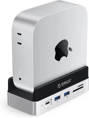 Хаб для Mac mini ORICO Minidock 9-в-1, SSD 1 ТБ NVMe M.2, алюмінієвий, USB-C, портативний та швидкий