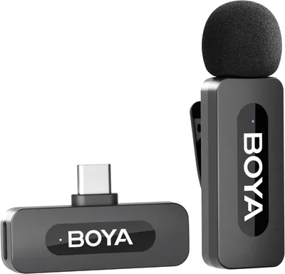 Беспроводной петличный микрофон BOYA BY-V10 USB-C для Android/iPhone 15, 100м, 9ч