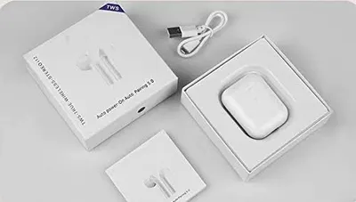 Бездротові навушники TWS-i12, Bluetooth 5.0, 3D Стерео, IPX5, з кейсом, авто-сопряження, білі
