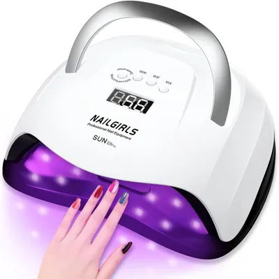 LED-лампа NAILGIRLS 168Вт, УФ-лампа для нігтів, 4 таймери, Авто-сенсор, Сушка для гель-лаку
