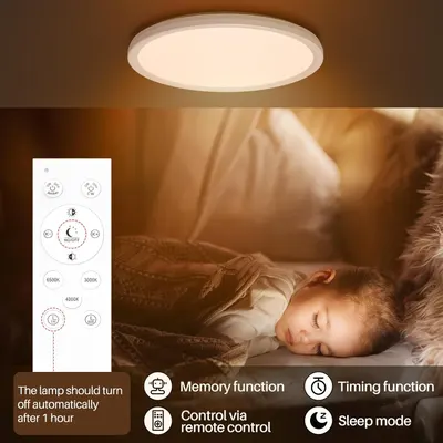 Стельовий LED-світильник AmazeFan (30см / 24Вт) з пультом, Димований, Нічник, Теплий Білий