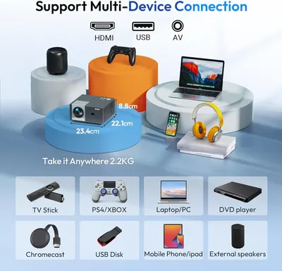 Смарт-проєктор XGODY Sail2 (Google TV) 1080P/4K, 600 ANSI, Автофокус, WiFi 6, Bluetooth 5.2