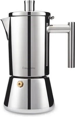 Easyworkz Diego Stovetop Espresso Maker Stainless Steel Italian Coffee Machine Maker 12cup 520ml Induction Moka Pot