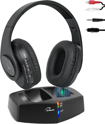 Беспроводные наушники для ТВ WallarGe (RF + Bluetooth 5.0), База-зарядка, Optical