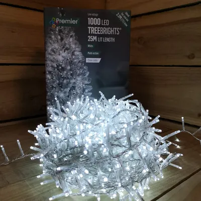 Новорічна LED гірлянда Premier TreeBrights (1000 ламп, 25 метрів), Холодний білий, Прозорий кабель