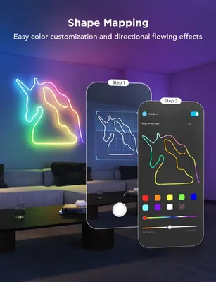 Умная неоновая LED лента Govee Neon Rope Light 2 (5 метров, RGBIC), Поддержка Matter