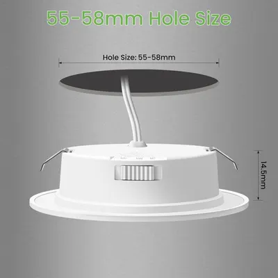 Набір вбудованих LED світильників ALUSSO 12V 4W (6 штук), 3 режими світла 3000K-6000K, Білі