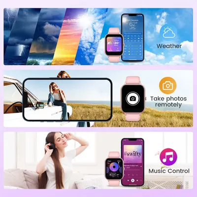 Смарт-часы 1.83 с Bluetooth звонками фитнес трекер 123 режима IP68 пульсометр розовые