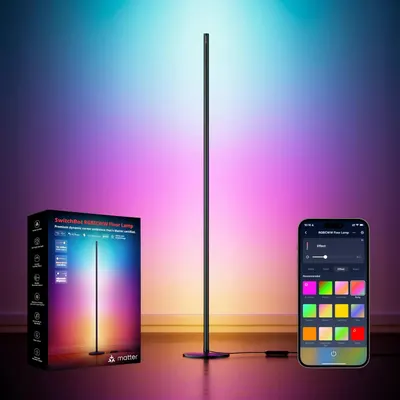 Розумний торшер SwitchBot Floor Lamp RGBICWW підтримка Matter Apple HomeKit Alexa чорний
