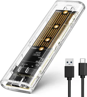 Карман M.2 NVMe SSD AXFEE USB 3.1 Gen2 10Gbps алюминиевый корпус серый