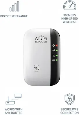 Підсилювач Wi-Fi сигналу репітер HAFSI 300Mbps 2.4GHz Ethernet порт WPS білий