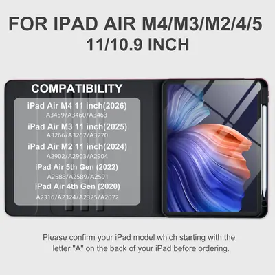 Чохол клавіатура Vobafe для iPad Air 11 10.9 знімна підсвітка 7 кольорів магнітна