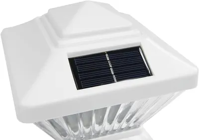Pack White Outdoor Garden 4 x 4 Solar LED Post Deck Cap Square Fence Light Landscape Lamp Lawn PVC Vinyl Wood